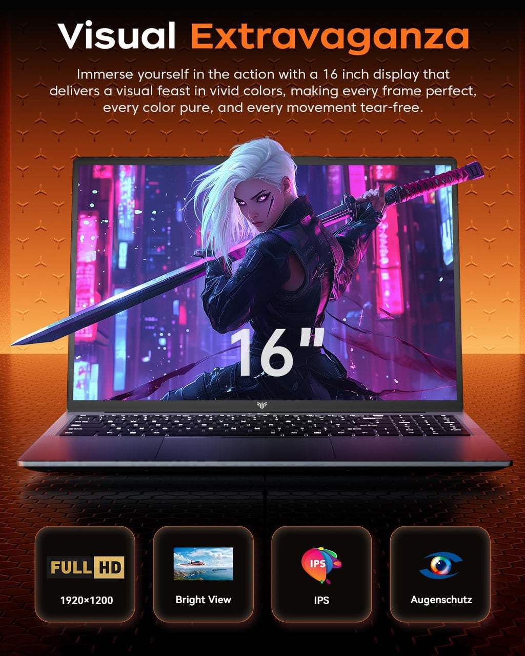KAIGERR 2025 AMD Laptop, 16.0inch Laptop Computer with AMD Ryzen 7 5000 Series(8C/16T, Up to 4.5GHz), 16GB RAM 512GB NVMe SSD Windows 11 Laptop, Radeon RX Vega 8 Graphics,WiFi 6, Backlit KB
