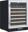 GarveeHome Wine Cooler, 46 Bottle Freestanding or Built-in Metal Design, Wine Fridge, Single Zone Dual Temperature Wine Fridge for Red, White and Champagne with Adjust Temperature, Black