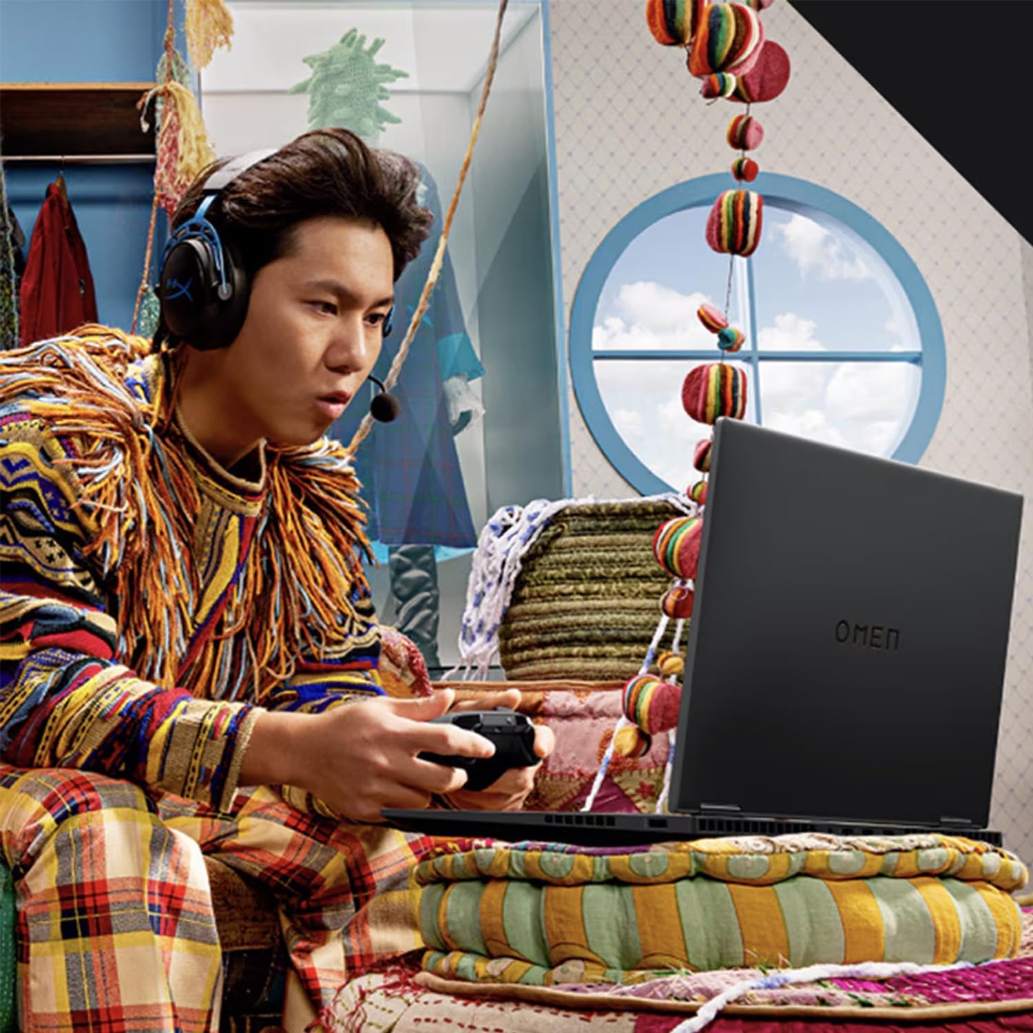 HP OMEN 17.3 RTX 5070 AI Gaming Laptop, 17.3' FHD 144Hz, AMD Ryzen AI 9 365, NVIDIA RTX 5070, 32GB DDR5 RAM, 1TB SSD, RGB Backlit KB, Low Blue Light, Bundle with Thunderobot 7 in-1 USB-C Hub