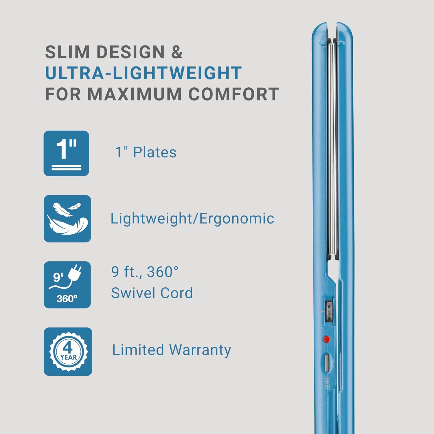 BabylissPRO Nano Titanium Ultra-Thin Hair Straightener, Professional Flat Iron, 5-Inch Extended Plates for Faster Straightening, for All Hair Types