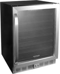 Frigidaire, 24' Wide 5.1 Cu Ft Capacity, Built-in Under Counter Beverage Fridge, Glass Front