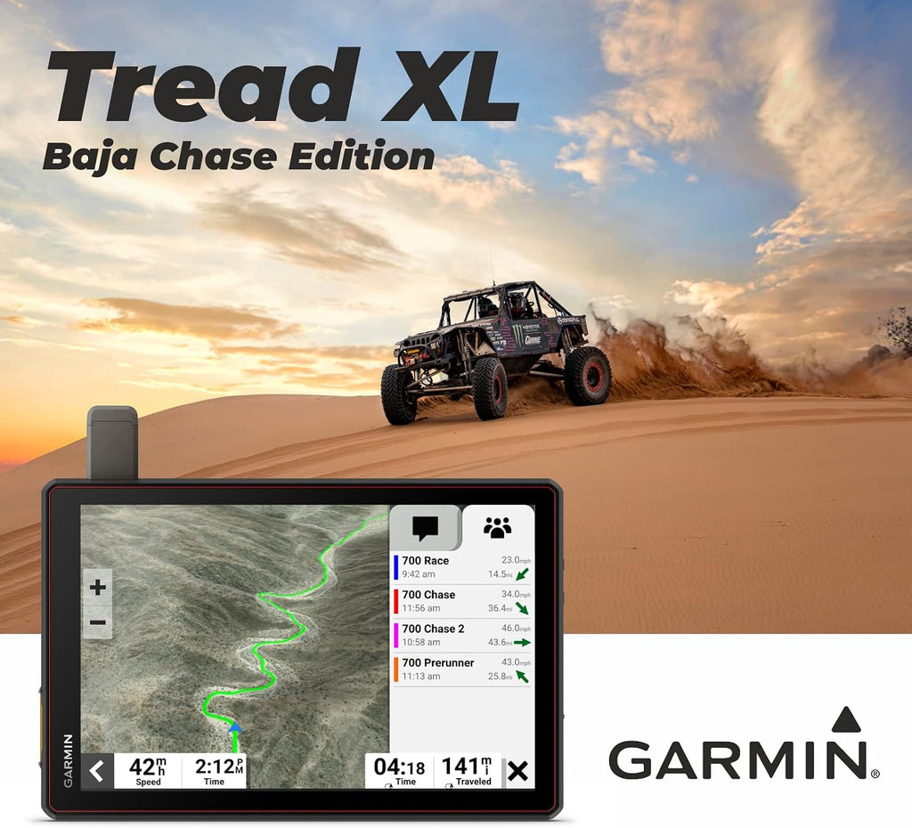 Garmin Tread XL - Baja Chase Edition, Rugged, ultrabright 10' Off-Road Chase Navigator, Portable GPS for Baja Support Trucks, Team Tracking with Built-in inReach Satellite Communication