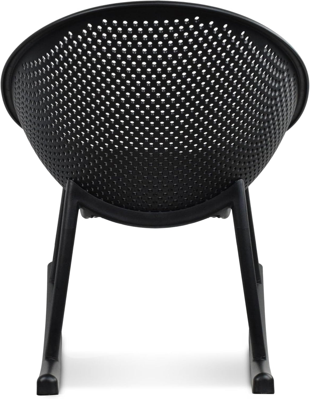 2xhome Patio Rocking Chair | Oval Egg Shaped Lounge Rocker | All Weather Plastic | Modern Accent Side Chair for Indoor or Outdoor Use, Black, Single, Set of 1