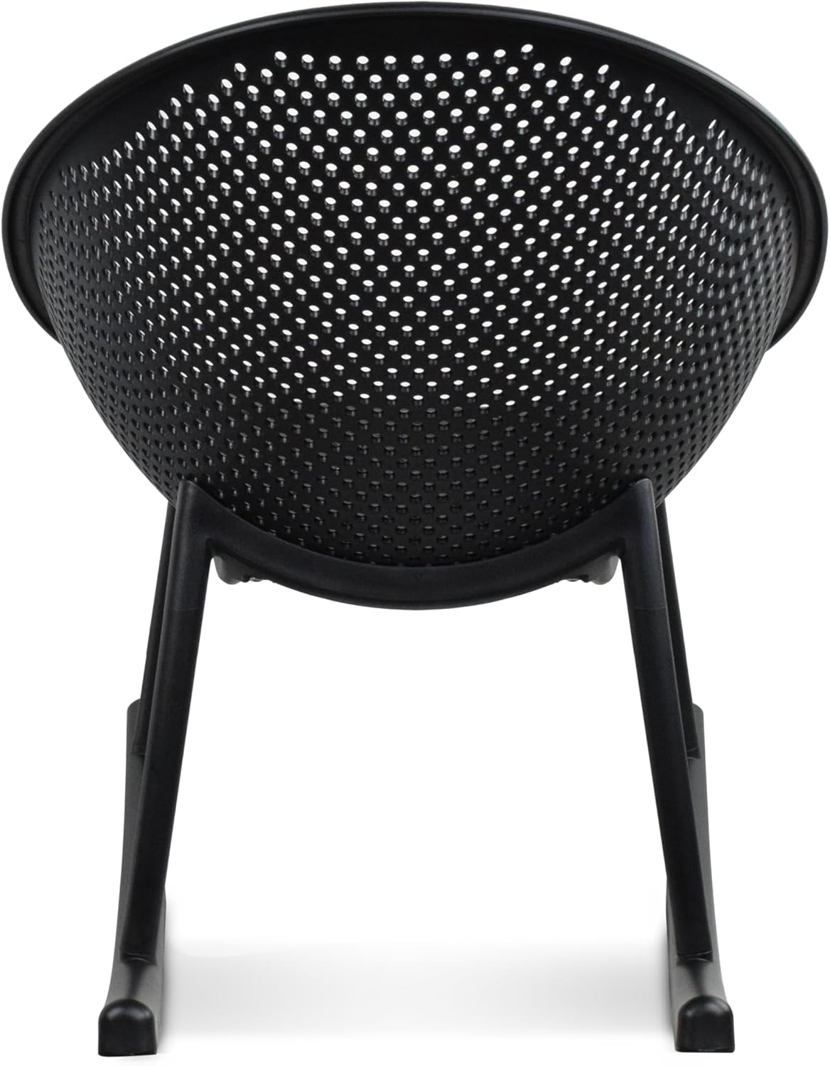 2xhome Patio Rocking Chair | Oval Egg Shaped Lounge Rocker | All Weather Plastic | Modern Accent Side Chair for Indoor or Outdoor Use, Black, Single, Set of 1
