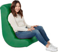 Factory Direct Partners Soft Ergonomic Horizontal Soft Floor Video Rocker - Cushioned Ground Chair Great for Reading, Gaming or Watching TV for Kids, Teens and Adults - Green, 10489-GN