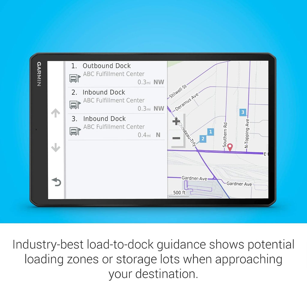Garmin dēzl OTR1000, 10-inch GPS Truck Navigator, Easy-to-read Touchscreen Display, Custom Truck Routing and Load-to-dock Guidance (Renewed)