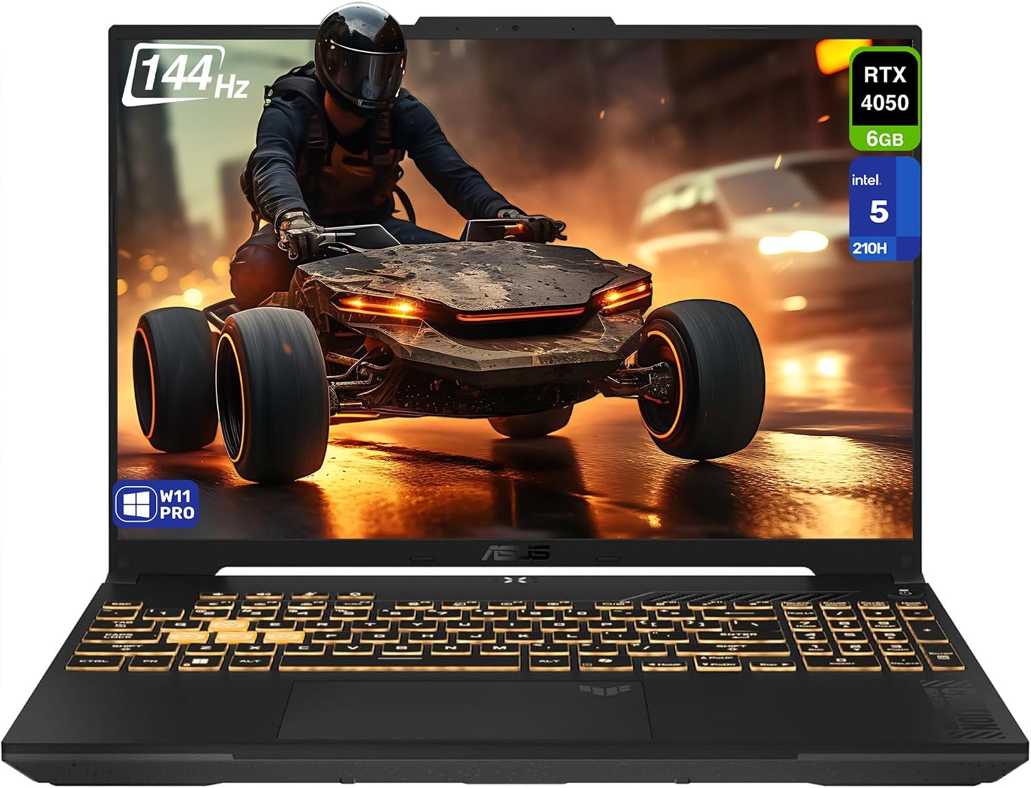 ASUS TUF F16 Gaming Laptop, Intel 5-210H, 64 GB DDR5 RAM, 2 TB PCIe SSD, 16'' FHD+ (1920x1200, WUXGA) 144Hz IPS Display, Nvidia G-Force RTX 4050, 1-Zone RGB Backlit Keyboard, W11 Pro, Mecha Gray