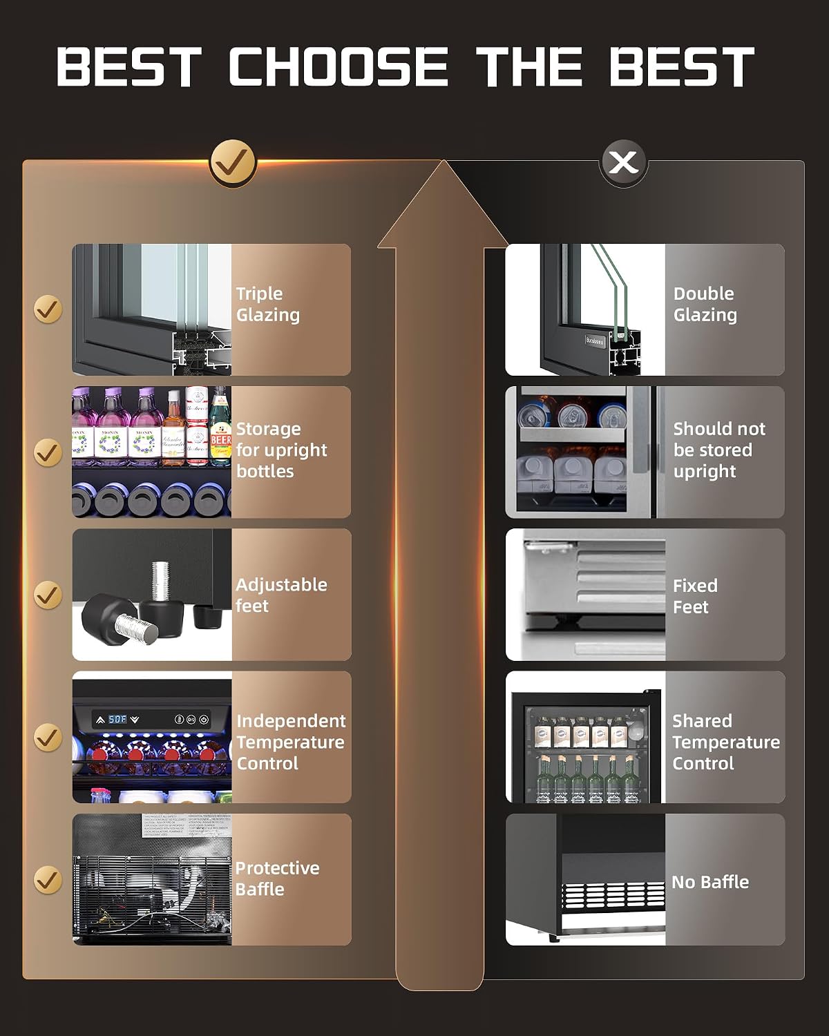 24-Inch Built-In Beverage Cooler, 200 Can Capacity, Smart Control System, for Soda, Beer, Wine & Water, Ideal for Kitchen, Bar, Living Room
