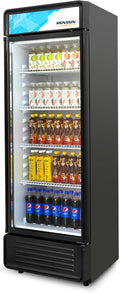 ROVSUN 12.5 Cu.Ft Commercial Beverage Refrigerator ETL NSF, Merchandiser Refrigerator Display Refrigerator Beverage Cooler Glass Door Fridge w/Adjustable Shelves LED Light for Bar Restaurant Cafe