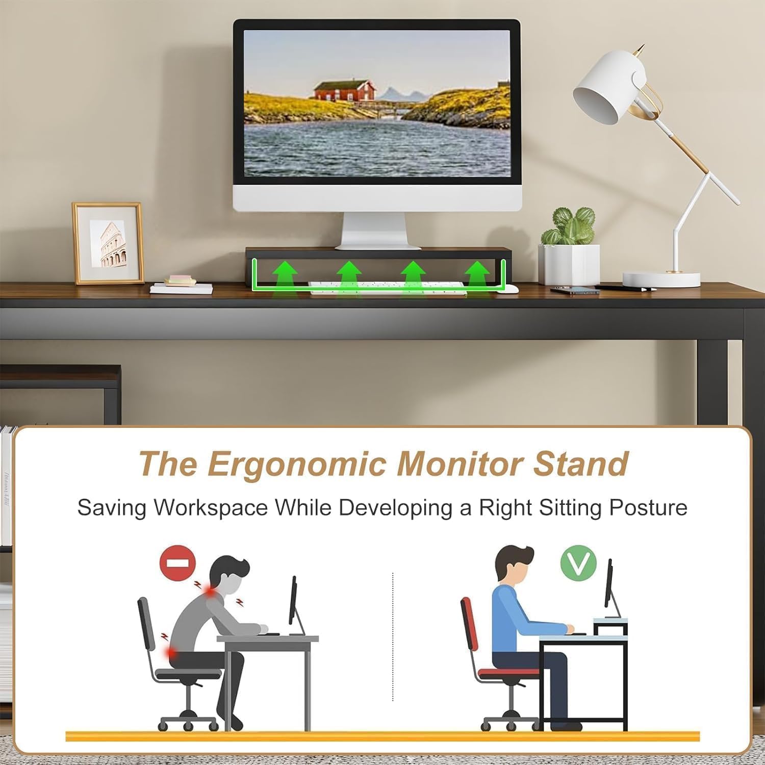 MaverickFurni 55' L Shaped Desk with Drawers and Shelves, Home Office Desk with Monitor Stand for Work Writing Study, Reversible Corner Desk with Storage, Black