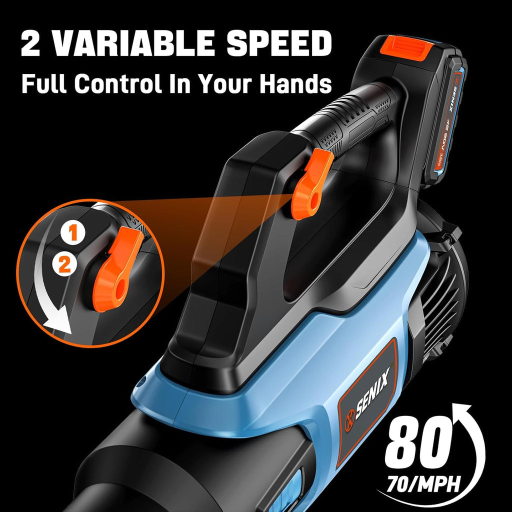 SENIX X2 20 Volt Max* 3-Piece Cordless Power Tool Combo Kit with Battery Powered 10' String Trimmer, Variable Speed Leaf Blower, 21' Hedge Trimmer, Includes 2 Batteries & Battery Charger (S2K3B2-01)