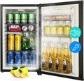 Mini Fridge for Bedroom, 1.78 cu.ft 110V Quiet Fridge with Lock, Small Silent Compact Refrigerator for Dorm RV Hotel Office, Noise Absorption, Black