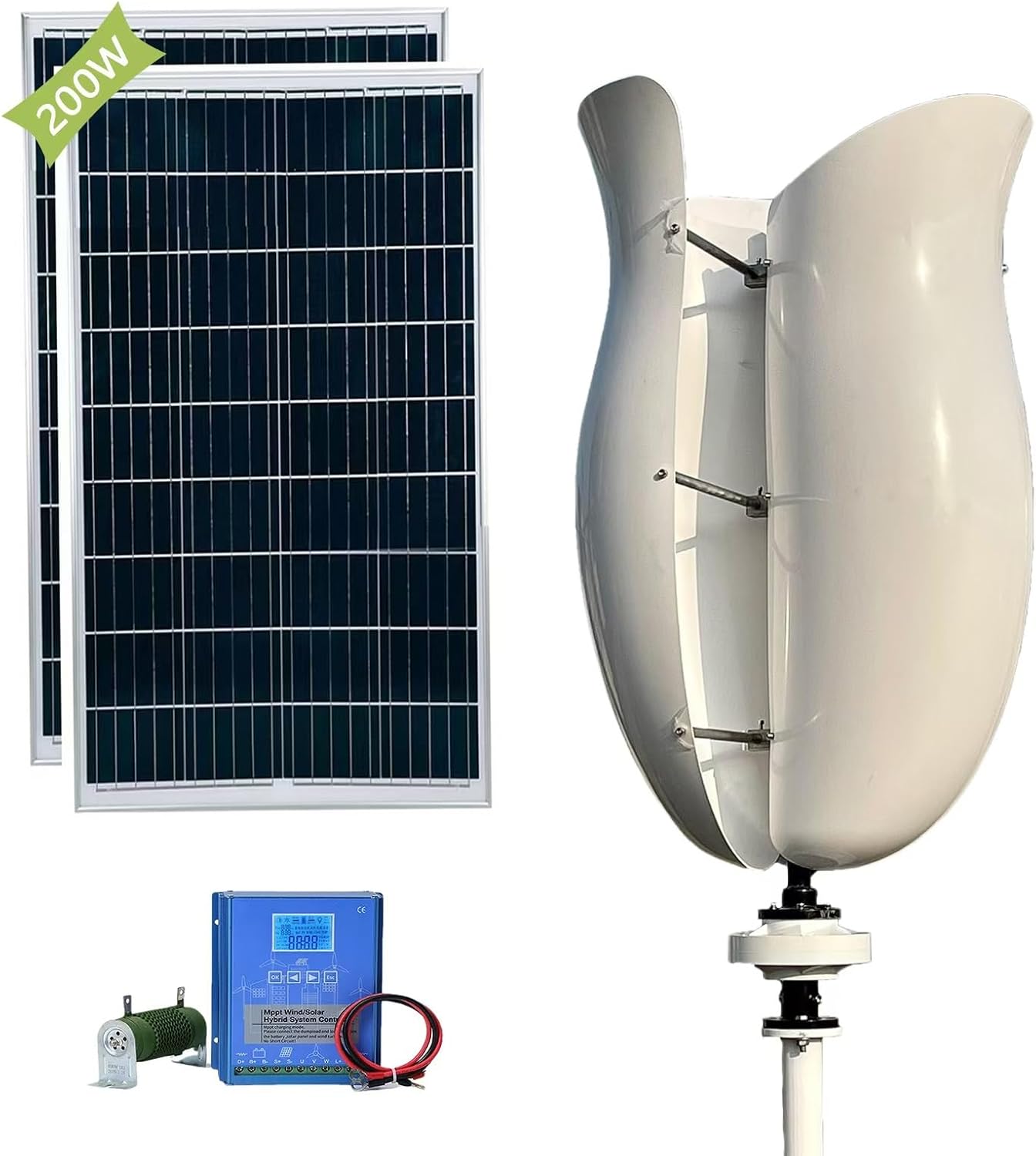 3500W Wind Turbine Generator Kit 12v 24v Vertical Axis Wind Turbine Generator Home Generator Magnetic Levitation Breeze Start Wind and Solar Complementary Power Generation System(12V)