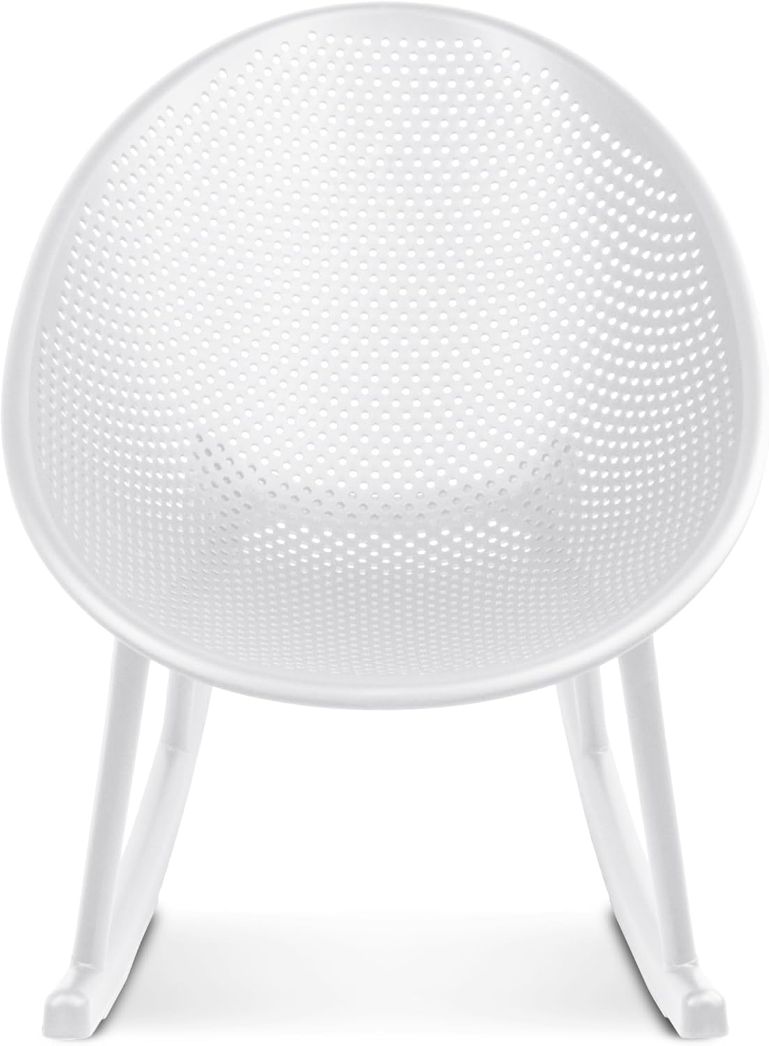 2xhome Patio Rocking Chair | Oval Egg Shaped Lounge Rocker | All Weather Plastic | Modern Accent Side Chair for Indoor or Outdoor Use, White, Single, Set of 1