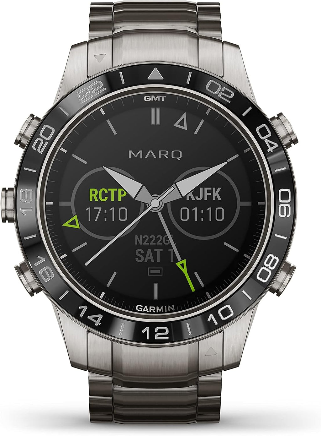 Garmin MARQ Aviator, Men's Luxury Tool Watch Designed for Your Passion for Aviation, View Flight Paths, Weather Reports, Start Flight Logging and More (Renewed)