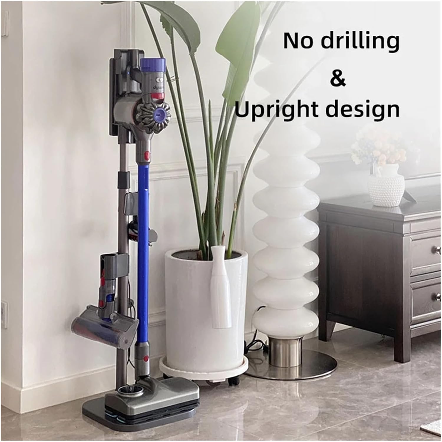 AgaShi Freestanding Stable Aluminum Alloy，Vacuum Stand Storage Bracket Rack，Compatible for Dyson