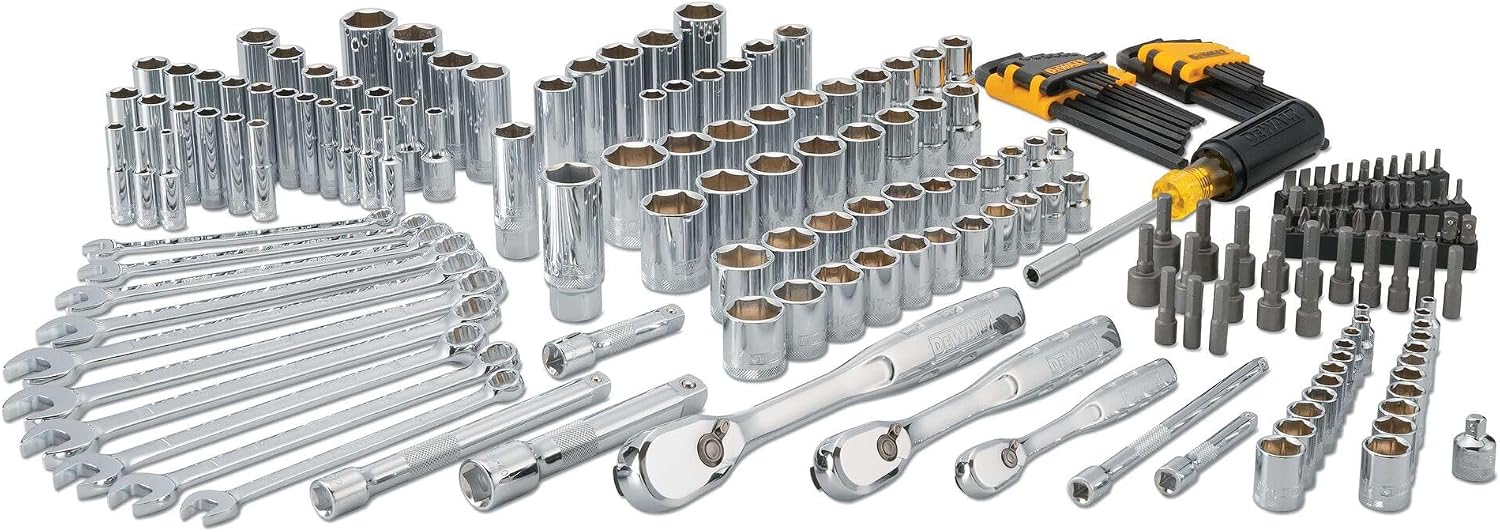 DEWALT Mechanics Tool Set, 1/4' & 3/8' & 1/2' Drive, SAE/Metric, 205-piece (DWMT81534)
