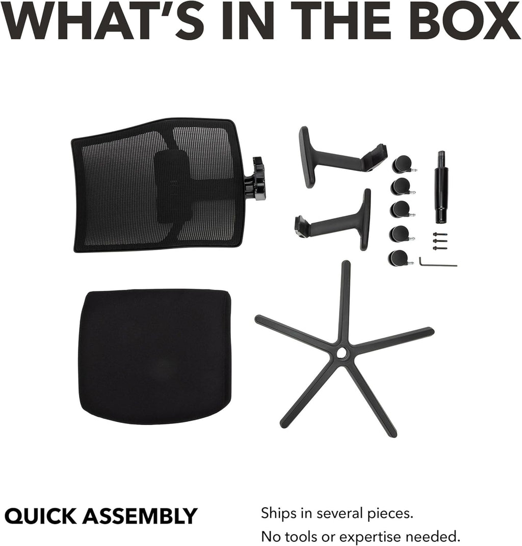 HON Ignition 2.0 Mid‑Back Ergonomic Office Chair, Mesh Task Seating with Lumbar Support, Advanced Synchro‑Tilt, Height and Width Adjustable Arms, Black Frame, Black