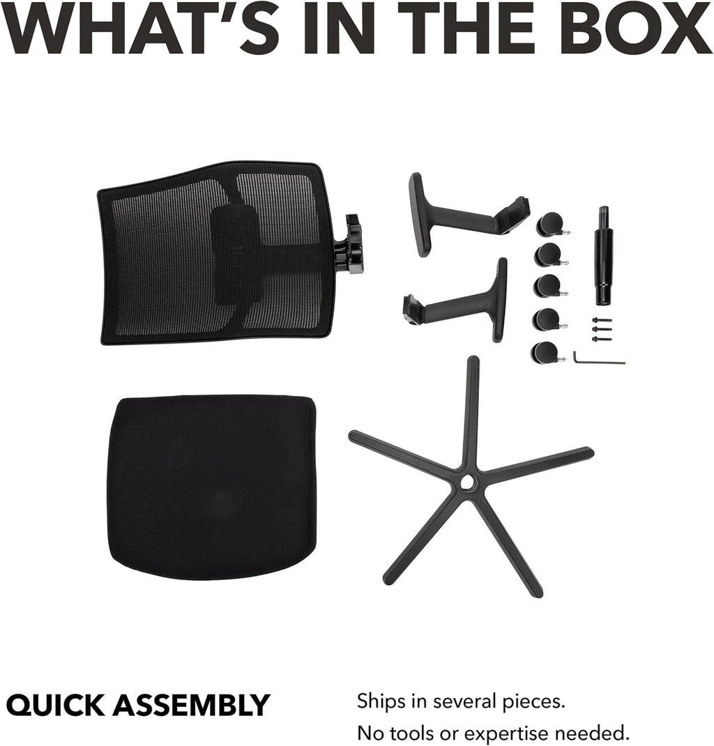 HON Ignition 2.0 Mid‑Back Ergonomic Office Chair, Mesh Task Seating with Lumbar Support, Advanced Synchro‑Tilt, Height and Width Adjustable Arms, Black Frame, Bullseye