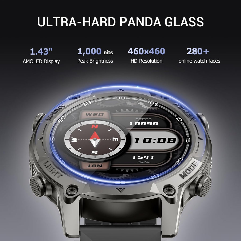 2026 AI Smart Watch with Standalone GPS & Offline Maps, 5ATM Waterproof, 1.43' AMOLED, 21-Day Battery, 178 Sports Modes, Compass, Heart Rate/SpO2/Stress/Sleep Monitor, for Android iOS Men Women
