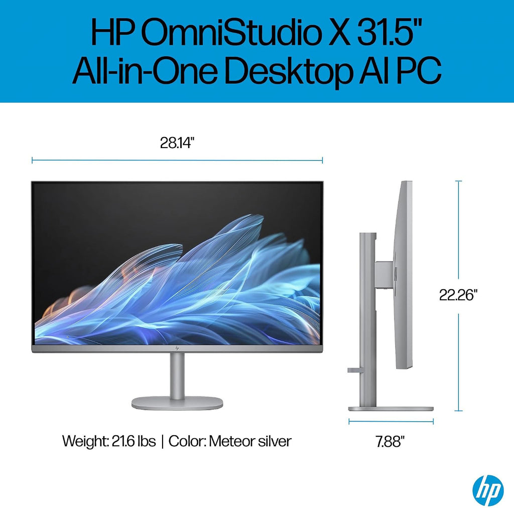 HP OmniStudio X 32 31.5' 4K UHD (3840x2160) All-in-One Desktop PC - Intel Core Ultra 7 258V up to 4.8 GHz, 32GB DDR5 RAM, 1TB NVMe SSD, Intel Arc Graphics, Wireless Keyboard & Mouse, Windows 11 Home