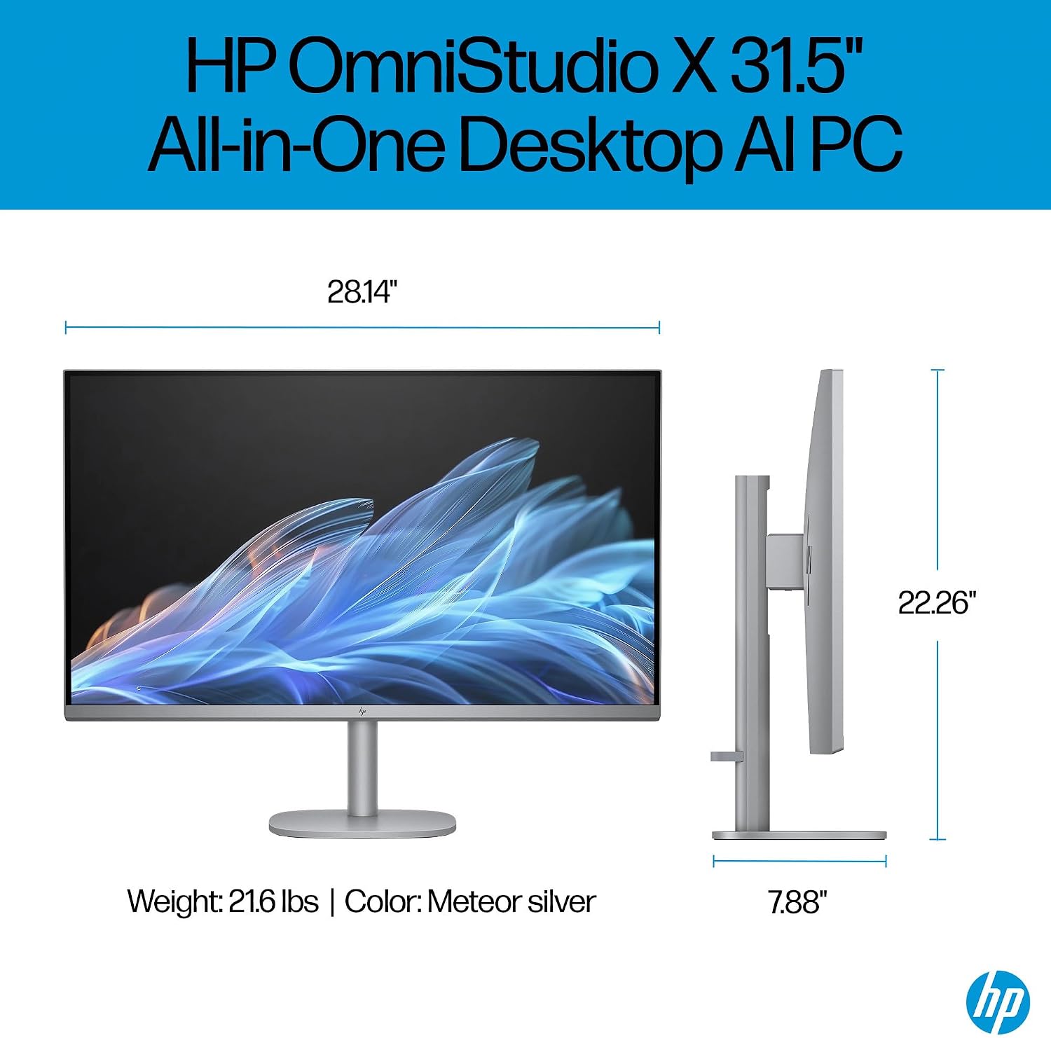 HP OmniStudio X 32 31.5' 4K UHD (3840x2160) All-in-One Desktop PC - Intel Core Ultra 7 258V up to 4.8 GHz, 32GB DDR5 RAM, 1TB NVMe SSD, Intel Arc Graphics, Wireless Keyboard & Mouse, Windows 11 Home