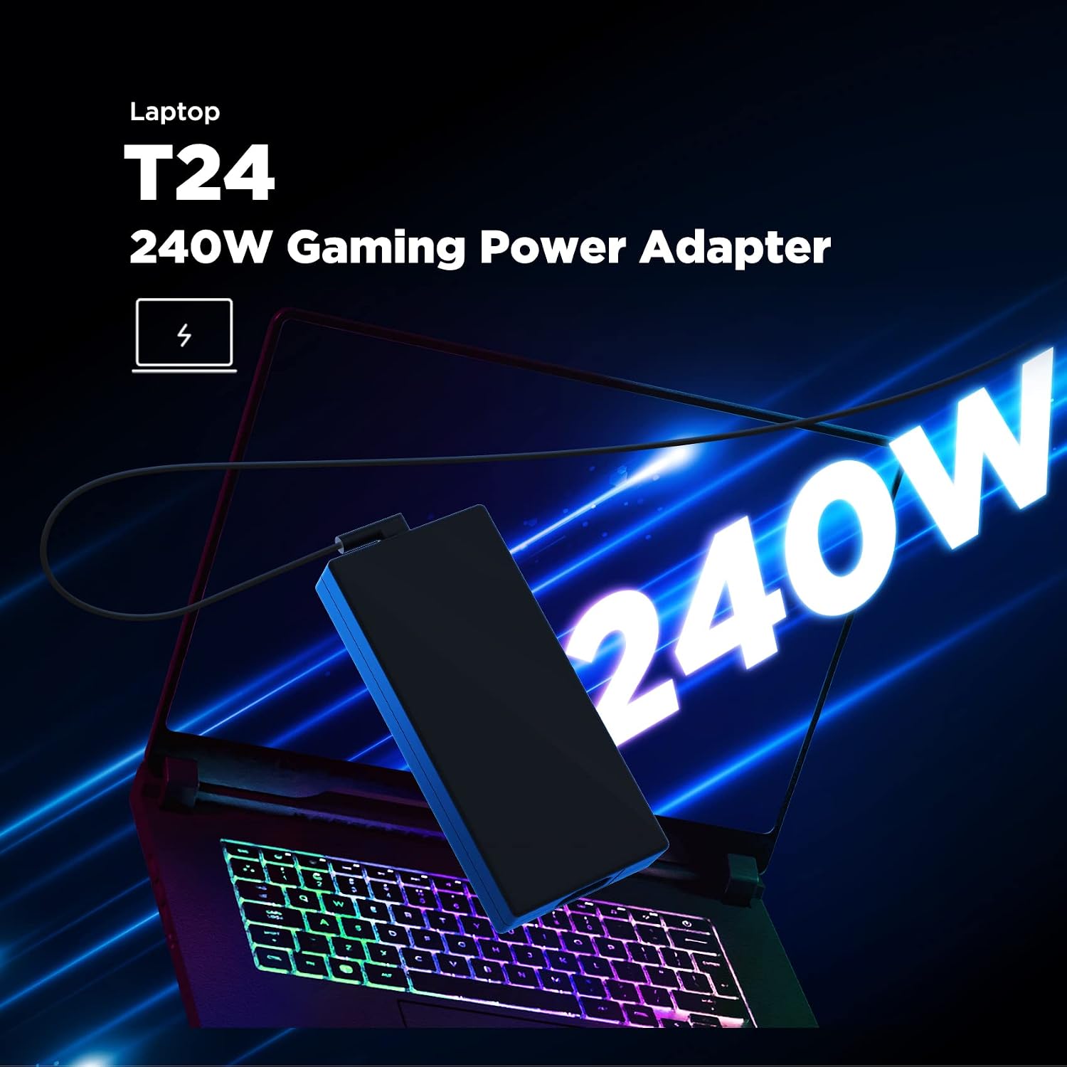 Innergie T24 240W 230W Universal Gaming Laptop Charger Power Adapter for Acer ASUS ROG Dell Alienware HP Lenovo MSI 100-240V AC Input 20V 12A DC Output Power Supply Made by Delta Electronics