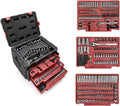 WORKPRO 450-Piece Drive Socket Set 1/2' 1/4' 3/8', CR-V Metric and Imperial with Quick-Release Ratchet Wrench, Spanners, Bits Set, Mechanics Tool for Car Repair