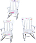 My Bambino Personalized Wooden Rocking Chair for Kids | Girls Rocking Chair White Wood Rocker | Custom Name Toddler Chair | Baby Shower & Birthday Gift