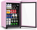 HAILANG Retro Beverage Refrigerator Cooler, 3.2 Cu.ft Mini Fridge with Glass Door for Soda Beer Wine, Beverage Cooler Prefect for Home, Bar