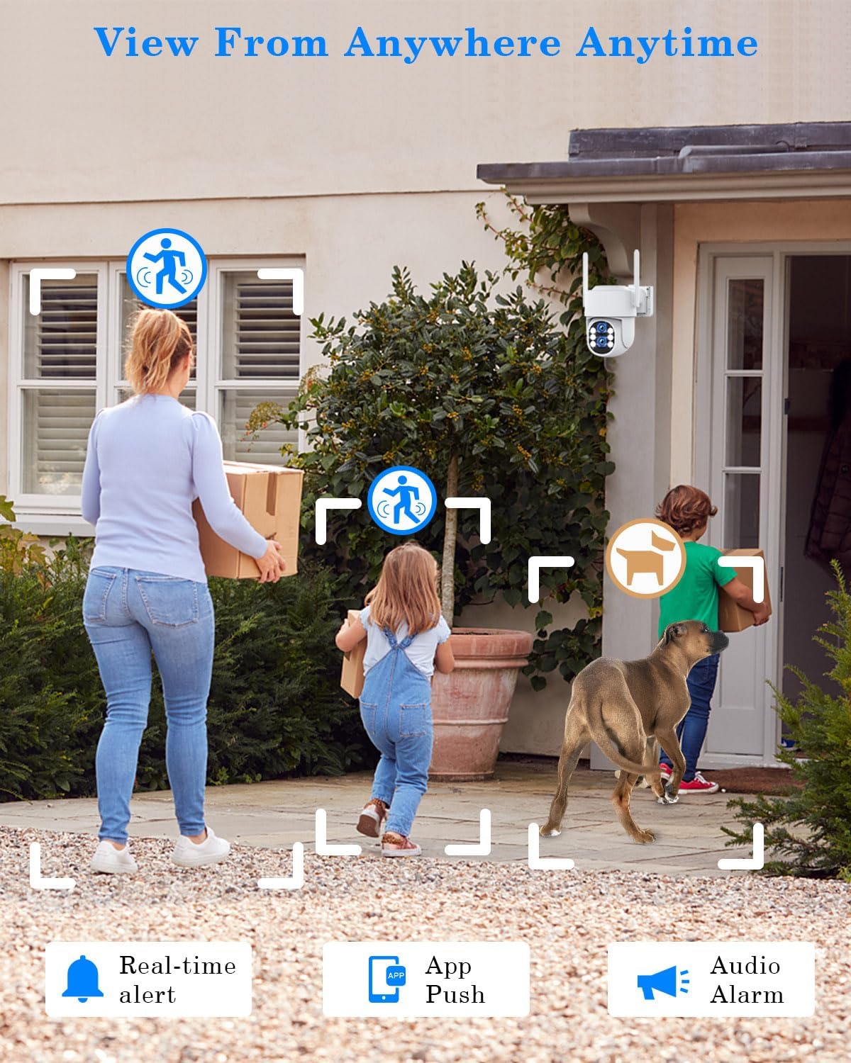 Security Camera System Outdoor Wireless for Home, ZHXINSD Dual Lens 6MP 10X Hybrid Zoom 360° Auto-Track 4 Cameras Set with 12.5' Monitor, 2.4/5G 10CH 4K NVR 24/7 Record Two-Way Audio Indoor 1TB HDD