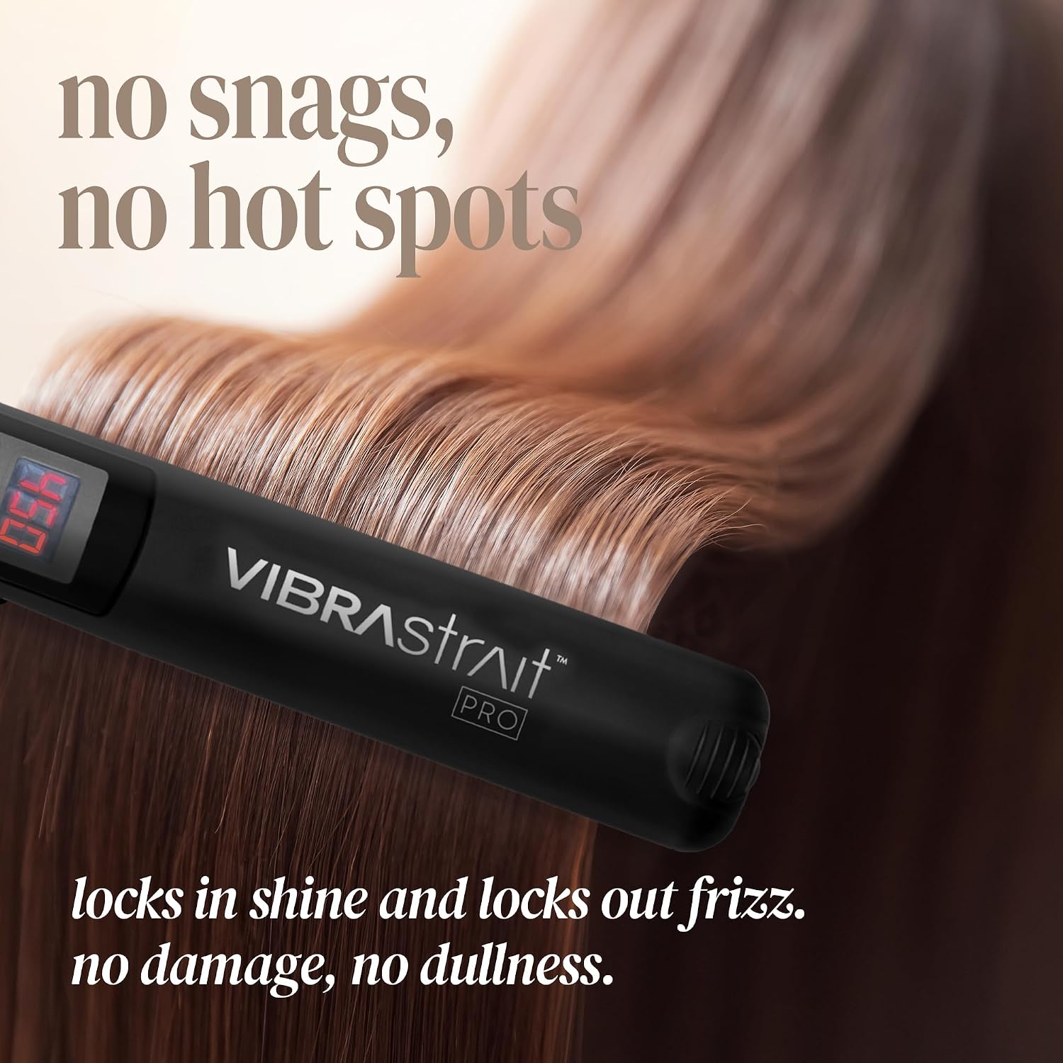 Vibrastrait Pro Vibrating Ceramic Tourmaline Ionic Flat Iron, 1-inch - Fast, Frizz-Free Ceramic Hair Straightener with Easy, Gentle Glide for Waves, Curls, Smooth Hair - Professional Styling Tools