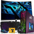 HP Chameleon Desktop Computer PC–Intel Core i5,16GB ARGB RAM,512GB SSD,GT-1030 Graphic Card,27 Inch Curved Monitor,RGB KBM with AI Copilot Key,RGB Headphone,Webcam,Windows 11 (Renewed)
