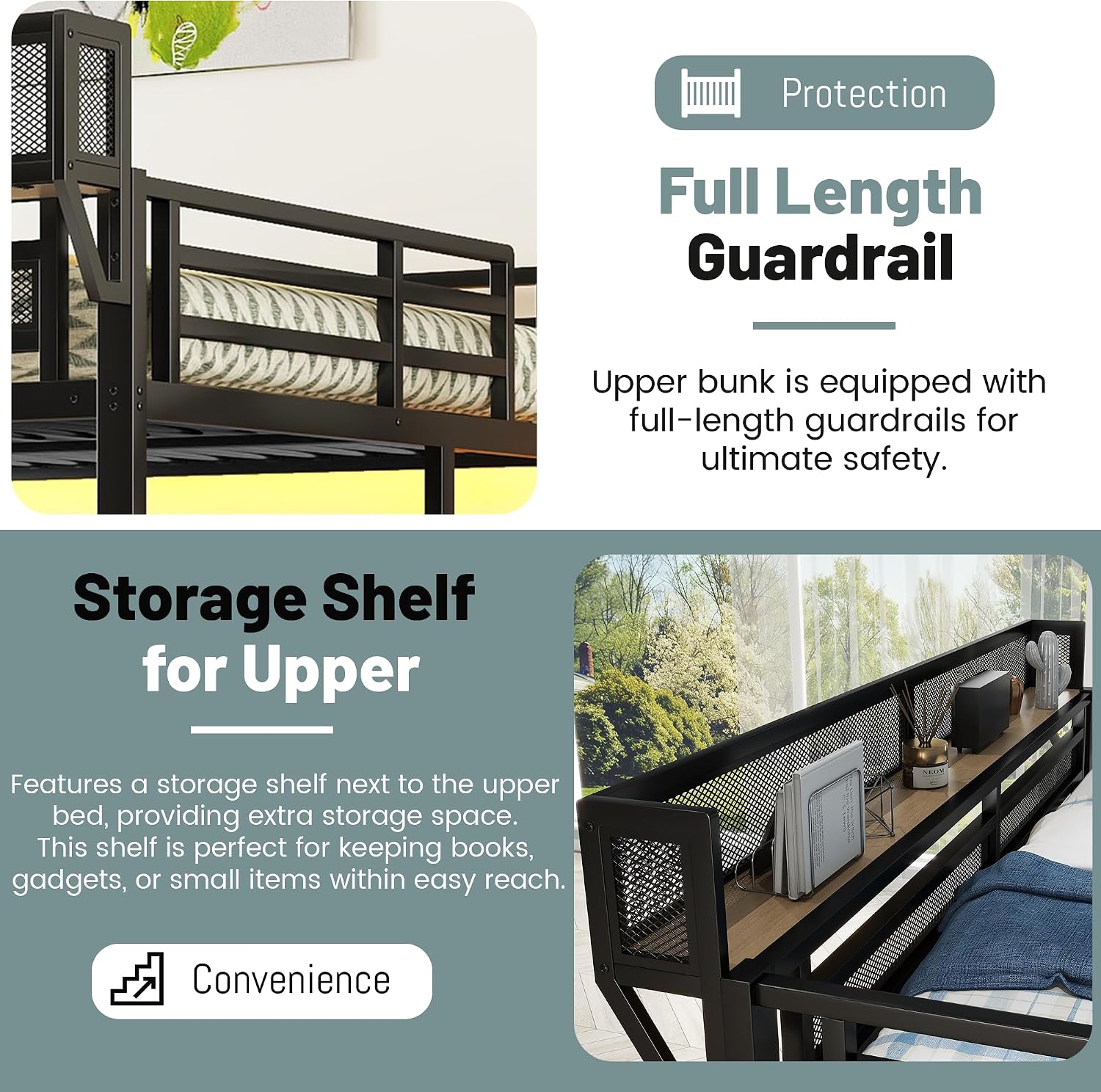 Queen Size Loft Bed with Stairs and Desk, Metal Lofts Bed Queen with Upper Storage Shelf, Gaming LoftBed with LED, Charging Station and Wardrobe for Teens, Adults,Black