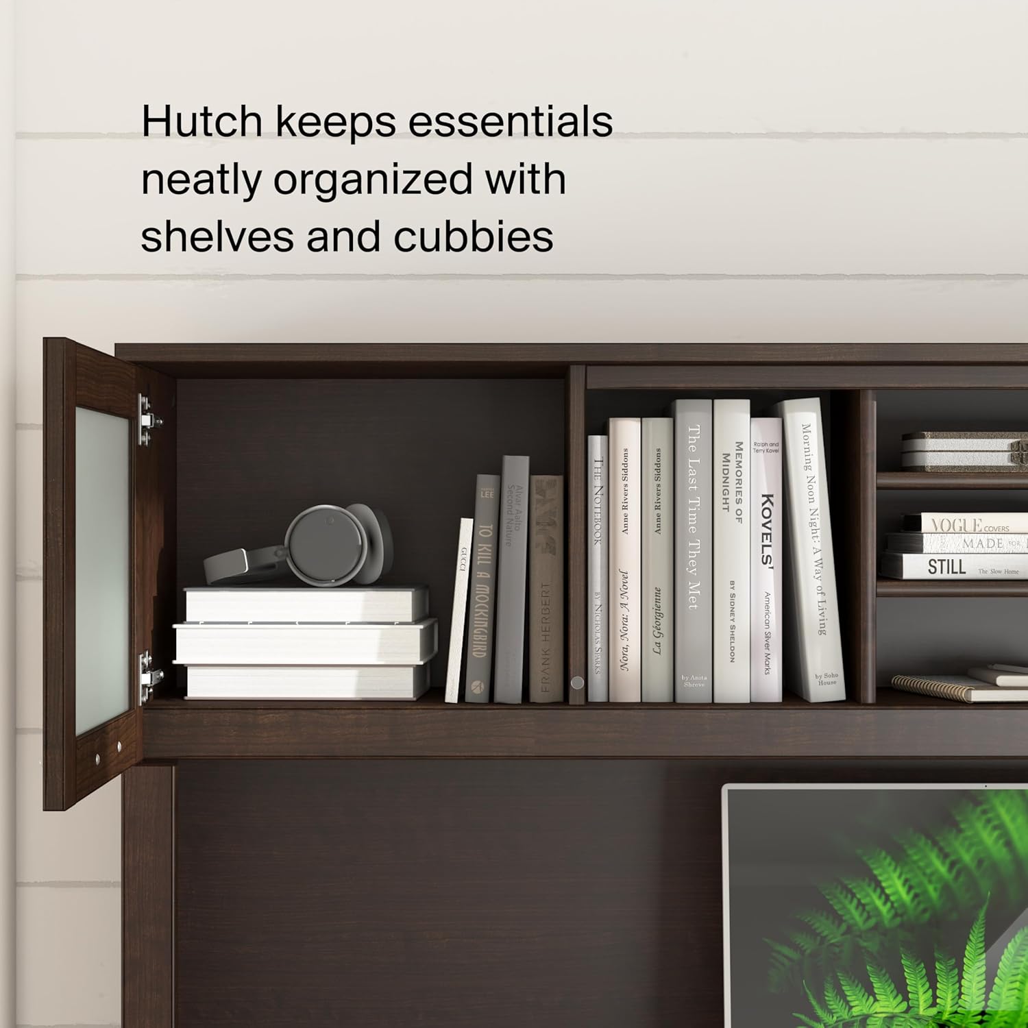 Bush Home 72-Inch L-Shaped Desk with Hutch, Corner Computer Office Desk with File and Box Drawers, Shelves and Storage Cabinet, Home Office Workstation, Somerset Collection, Mocha Cherry