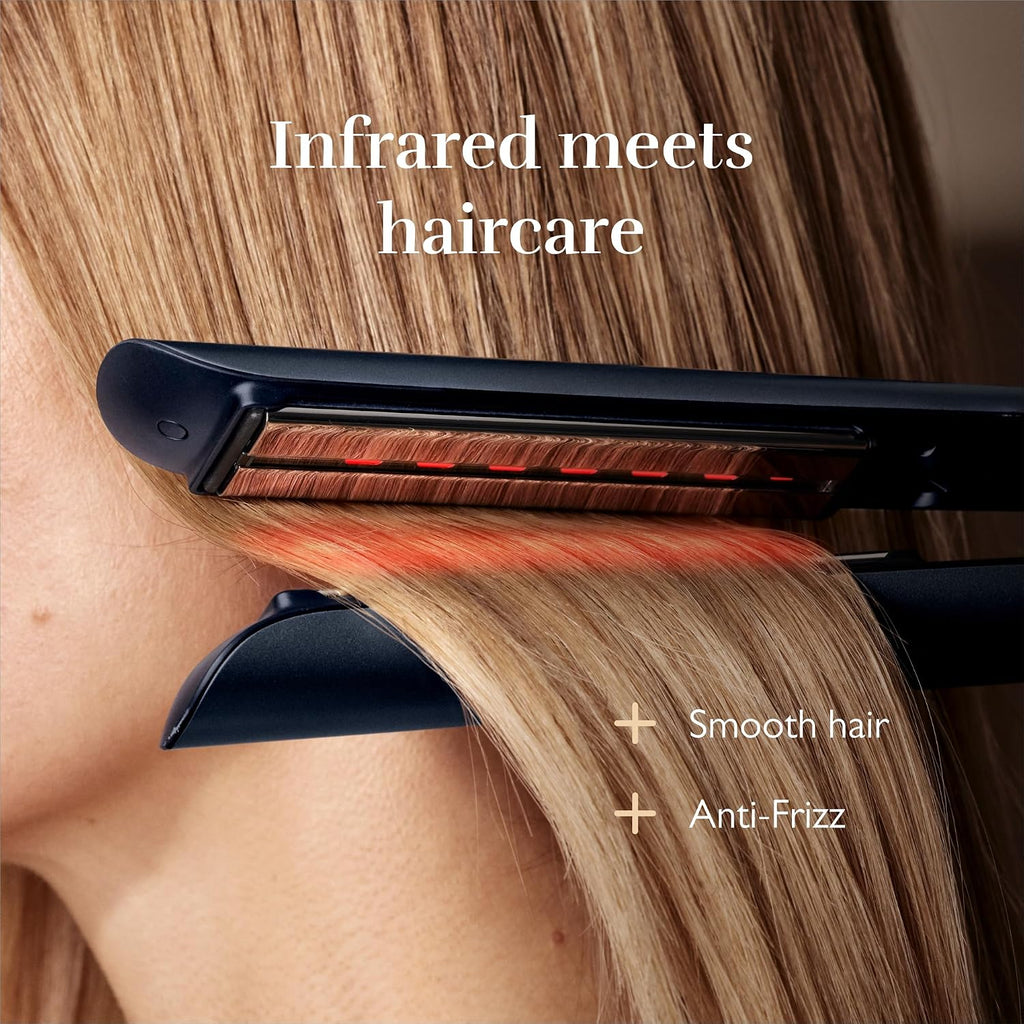 Silk'n SilkyStraight Hair Straightener & Curler 2 in 1, Professional 1' Titanium Flat Iron with Infrared & Ionic Tech, Floating Plates, 12 Settings 240–450°F, 15-Sec Heat-Up, Dual Voltage