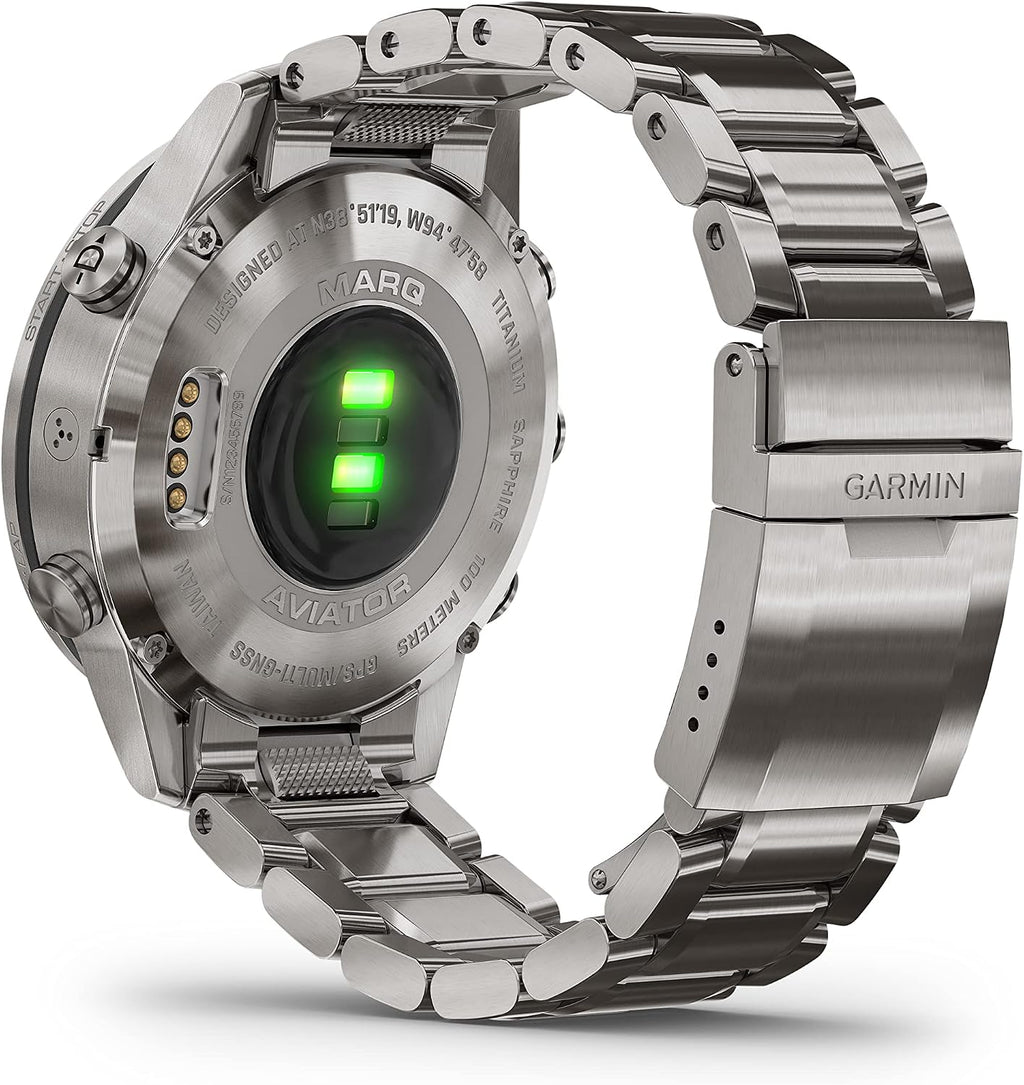 Garmin MARQ Aviator, Men's Luxury Tool Watch Designed for Your Passion for Aviation, View Flight Paths, Weather Reports, Start Flight Logging and More (Renewed)