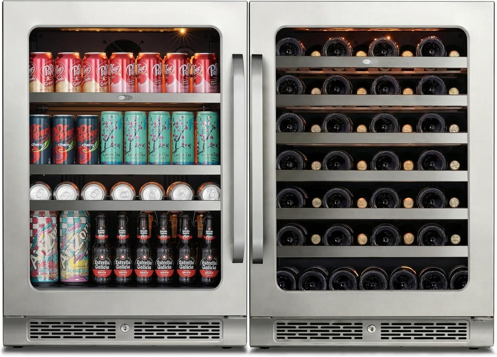 Whynter 48 inch Wine Fridge Cooler 54 Bottles 140 Cans Wine Refrigerator Under Counter with Glass Door 3 LED Built-in or Freestanding Fridge Adjustable Shelves for Home Bar Kitchen 11.3 cu.ft