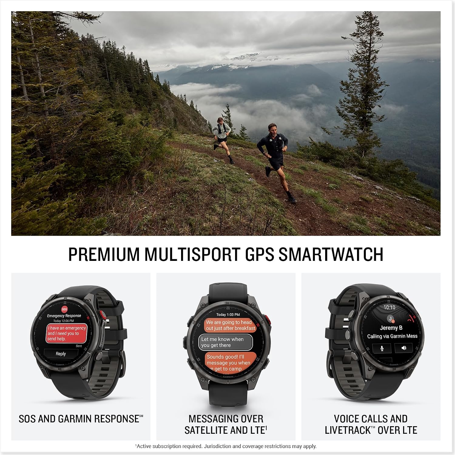 Garmin Fenix 8 Pro 47mm Multisport GPS Smartwatch, AMOLED Display, Sapphire, Carbon Gray DLC Titanium Pebble Gray Silicone Band, Wilderness Bundle with inReach Mini 2 Satellite Communicator and More