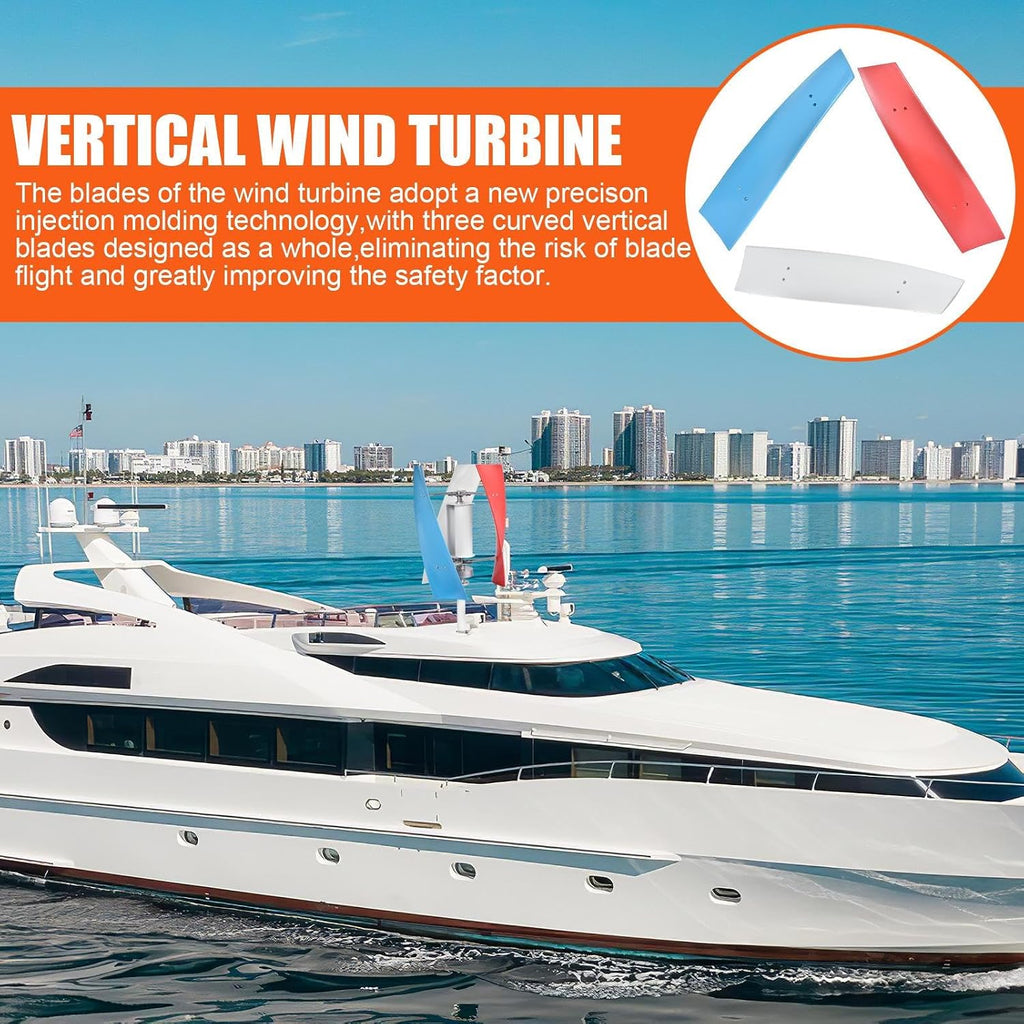 3000W Wind Turbine Generator Kit,12V Portable Vertical Helix Wind Power Turbine Generator Kit 3 Blade Winds With Controllers For Marine RV Home Industrial Energy