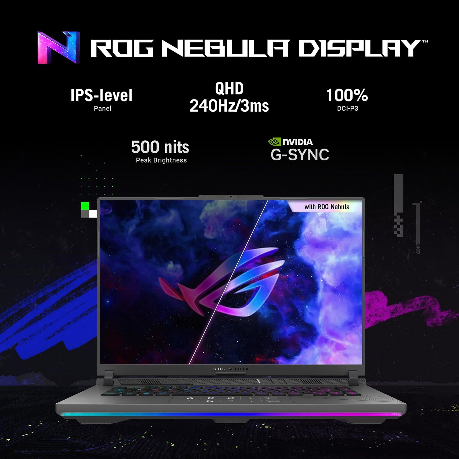 ASUS ROG Strix G16 (2024) Gaming Laptop, 16' 16:10 QHD 240Hz, GeForce RTX 4070, Intel® Core™ i9-14900HX, 32GB DDR5, 1TB PCIe SSD, Wi-Fi 6E, Windows 11 Pro, G614JIR-XS96