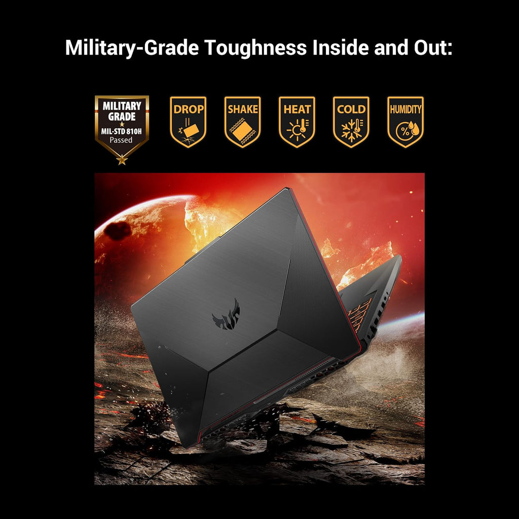 ASUS TUF Gaming A17 Gaming Laptop, 17.3â€ 144Hz FHD IPS-Type Display, AMD Ryzen 5 4600H, GeForce GTX 1650, 8GB DDR4, 512GB PCIe SSD, RGB Keyboard, Windows 11 Home, Bonfire Black Color, FA706IH-RS53