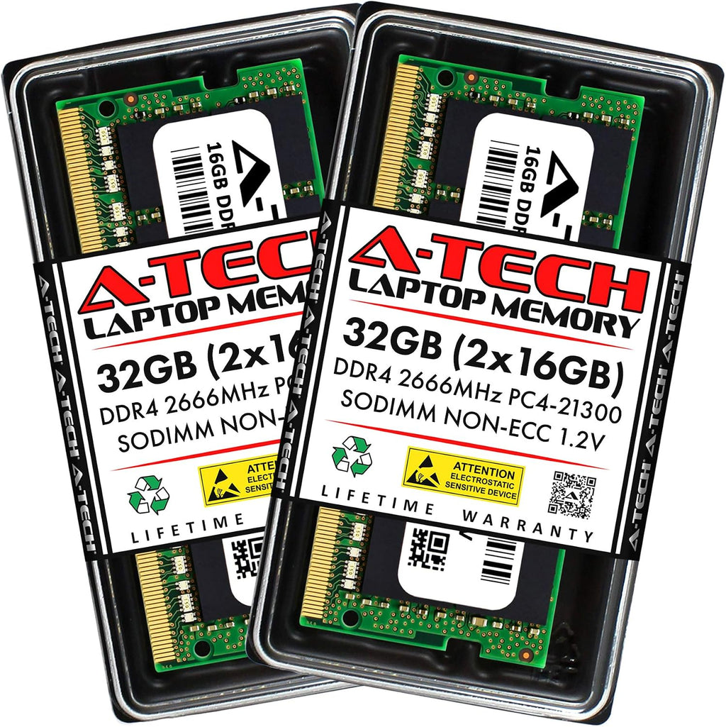 A-Tech 32GB Kit (2x16GB) RAM for MSI GF63 Thin Laptop | DDR4 2666MHz PC4-21300 SODIMM 1.2V 260-Pin Non-ECC SO-DIMM Memory Upgrade