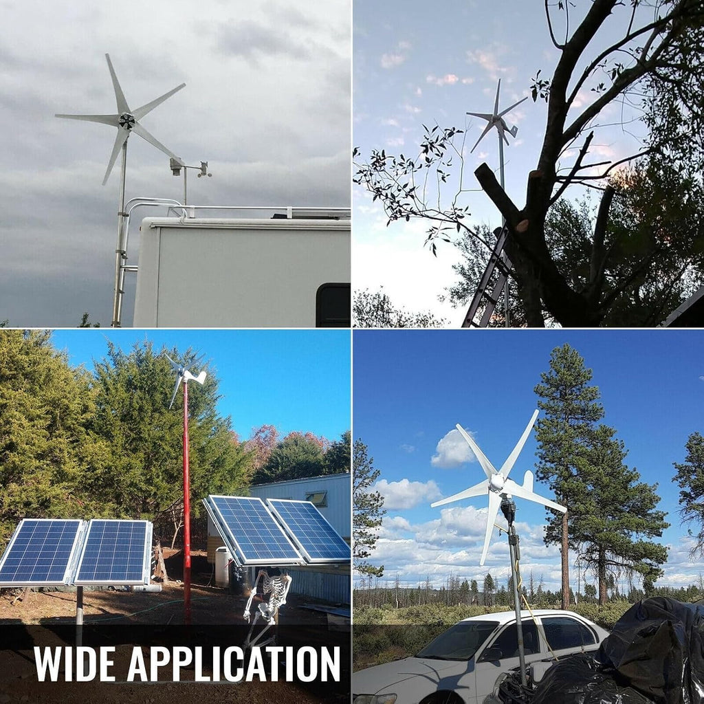 3000W Wind Turbine Generator Kit With 200W Solar Panel 12V/24V/48V MPPT Charge Controller Permanent Magnet Hybrid System For Home Use Street Lighting Off-Grid Renewable Energy(24V)