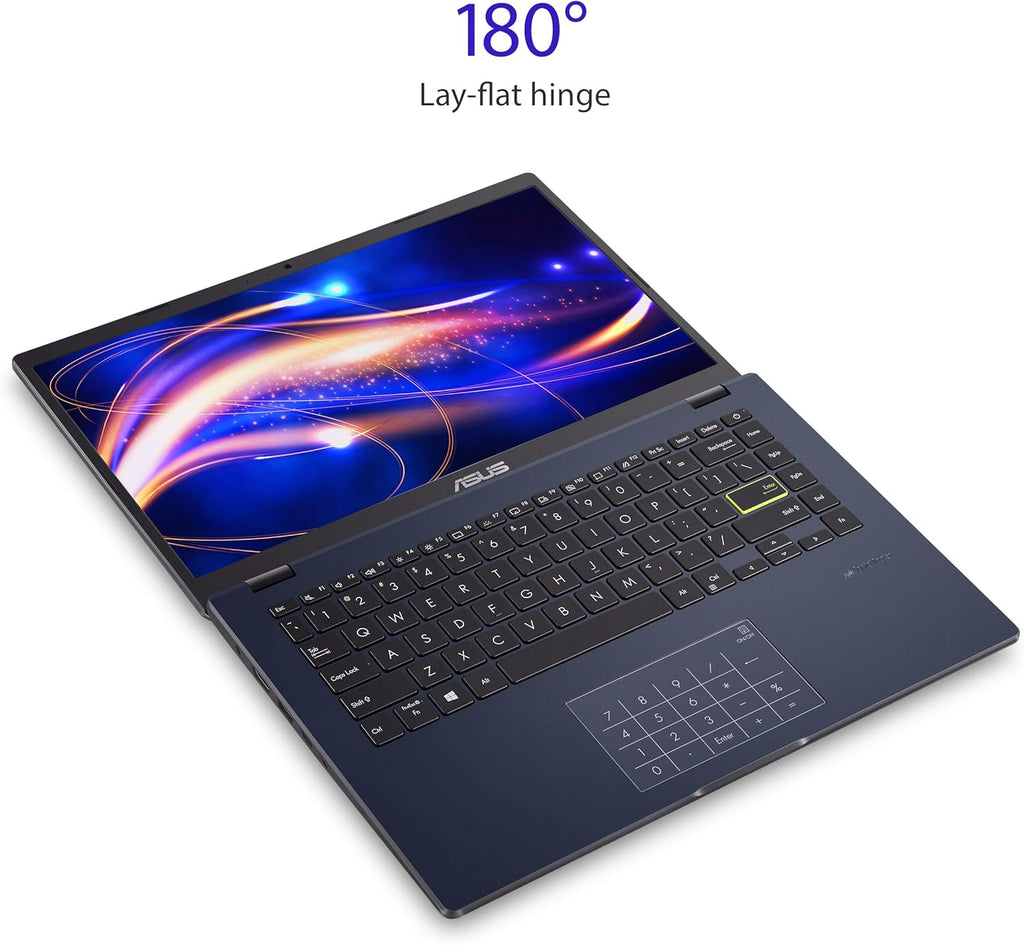 ASUS L410 MA-DB04 Ultra Thin Laptop, 14' FHD Display, Intel Celeron N4020 Processor, 4GB RAM, 128GB Storage, NumberPad, Windows 10 Home in S Mode, Star Black