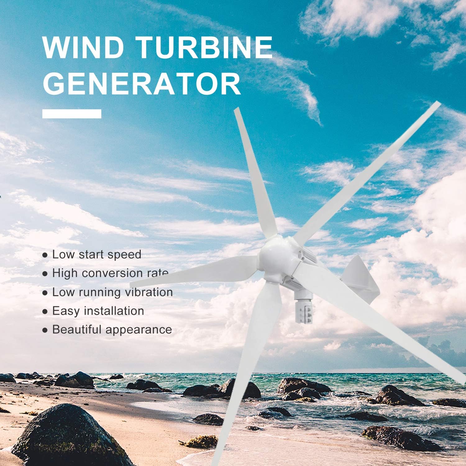 3000W 48V Solar Wind Hybrid System with 3000W Power Inverter: 20pcs 100W Flexible Solar Panel (Honeycomb Surface) + 1000W Wind Turbine Generator + 40A MPPT Charge Controller + Cables