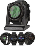 Garmin Fenix 8 Pro, 51mm, AMOLED Display, Premium Multisport GPS Smartwatch, inReach Technology for Emergency Survival, Health Tracking | Slate Gray/Black with Signature Series Modern Power Stand