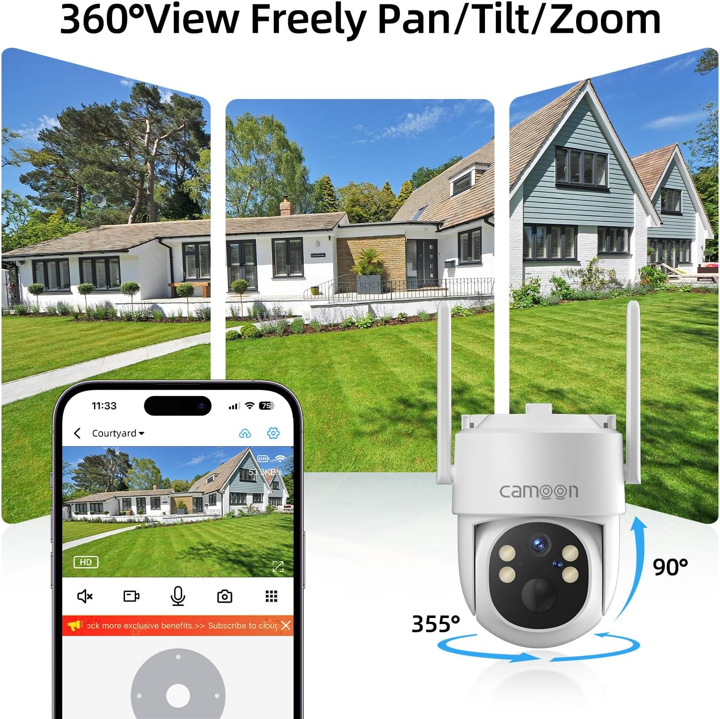 2K Solar Security Cameras Wireless Outdoor, 5/2.4Ghz WiFi Cameras for Home Security, Color Night Vision, Human Detection, Two-Way Audio, SD/Cloud Storage(4 Camera)