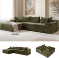 Korser 110' L-Shaped Modular Sectional Sofa with Chaise, Boneless Comfy Corduroy Fluffy Couch with Deep Seat and Side Pockets, Flexible Module Combination for Living Room, No Assembly, Side Pockets