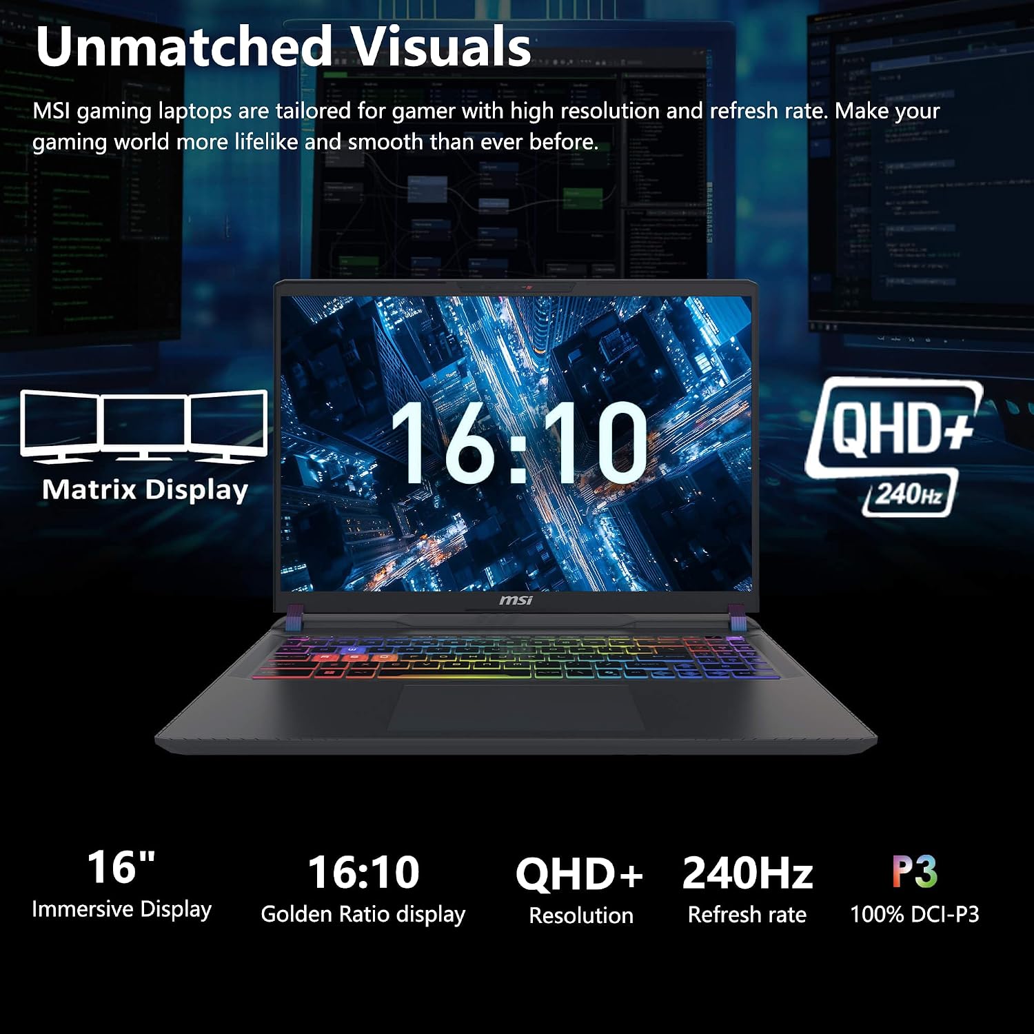 msi Vector 16 HX AI Gaming Laptop | 16' QHD+ IPS 240Hz | Intel Core Ultra 9 275HX | 32GB DDR5 1TB SSD | GeForce RTX 5080 (Up to 1334 AI Tops) | RGB Backlit Thunderbolt 5 Win11 Pro w/DLCA Accessory